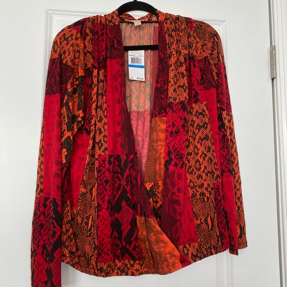 NWT Michael Kors red blaze top size XL